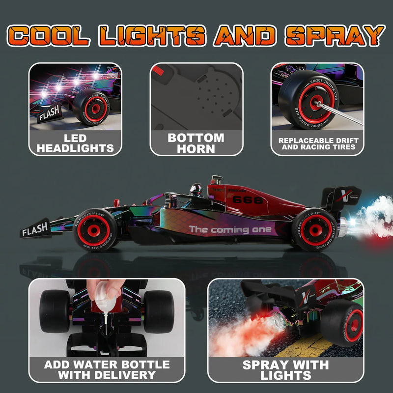 Ferrari F1 RC Stunt Car with Smoke  High Speed Drift Racing Toy 🔥