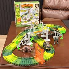 👉 144 Pcs Kids Dinosaur World Flexible Train Track Set